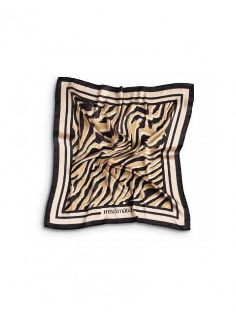 MIX AND MATCH Scarf Caramel Zebra Μπεζ Μαντήλι